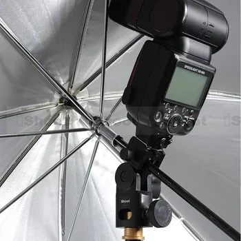 Mini Flash Bracket/Lietussargu Turētājs - Universālās Metāla zibspuldzes Pieslēgvietas Mount Canon Speedlite 600EX-RT/580EX 430EX & II/550EX/540EZ