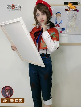 Identitātes V cos gleznotājs Edgars Valden anime sieviete cosplay Augstas kvalitātes vienotu tērpu setShirt + šalle + bikses + cepure + siksnas