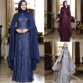 Musulmaņu hijab šalli un elegants abaya kleita kapuci apmetni, turku kleitas musulmaņu sieviešu plus izmēra 5XL drēbes ramadāna gadījuma kaftan