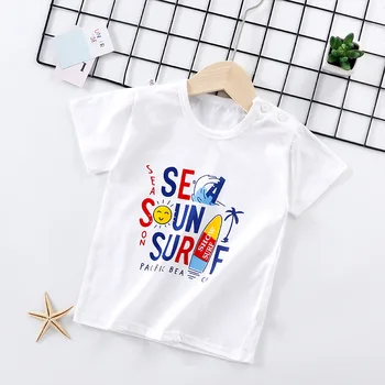 Karstā Pārdošanas vasaras t krekls toddler bērniem zēni meitenes top bērnu apģērbu Modes drukāt karikatūra pidžamu apģērbs ar īsām piedurknēm t-krekls