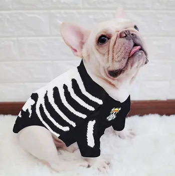 Halloween Dog Džemperis Classic Pet Ikdienas Apģērbs Tērpu Modes Jaka Džemperis Adīt Jaka Schnauzer Buldogs Kucēns Drēbes