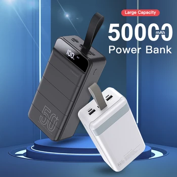 KUULAA Power Bank 50000mAh Portatīvo Uzlādes PowerBank 50000 mAh USB PoverBank Ārējo Akumulatoru Lādētāju Xiaomi Mi iPhone 9 8
