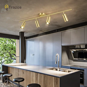 TRAZOS LED Griestu lampas Dzīvojamā istabā Lampa Zelta Black Ziemeļu Apgaismojums Virtuves Eju Spot gaismas Virsmas montēta AC90-260v