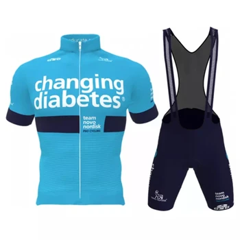 Ir 2021. pro komandas mainās diabēta vīriešu velosipēdu jersey uzvalkā ar īsām piedurknēm apģērbs bycicle MTB bikses, kombinezoni ar krūšdaļu uzstādīt ropa ciclismo maillot