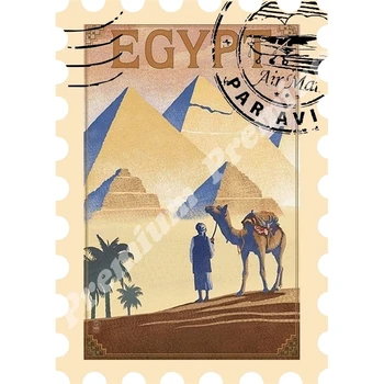 Ēģipte vinila suvenīru magnēts vintage tūrisma plakāts