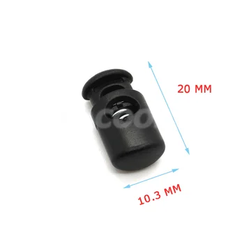 100gab/iepak Melns Plastmasas Mucas Pavasara Vadu Slēdzenes Aizbāžņi Pārslēdz 20,5 mm*10mm Bezmaksas Piegāde