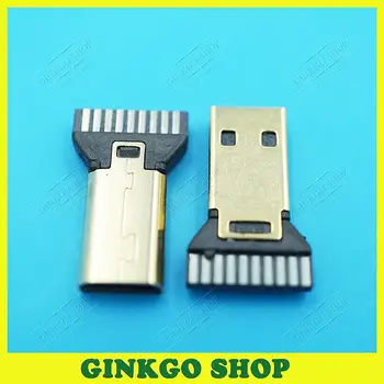 50gab/daudz Gold-plating Micro HDMI-saderīgam Male Plug Jack Savienotājs ar PHB Plug