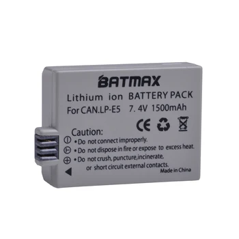 Batmax 1pc 1500mAh LP-E5 LPE5 LP E5 Bateriju+LED Dual USB Lādētājs priekš Canon EOS 450D 500D 1000D Kiss Kiss X3 F Rebel Xsi