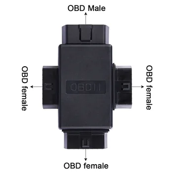 3in1 16 Pin OBD2 Auto Savienotāju Pievienojiet 1 Vīriešu un 3 Sieviešu ELM327 Multi-funkciju Plug Diagnostikas Kabeļi Instruments, Auto Adapteris Savienotājs