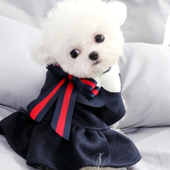 Rudens un ziemas drēbes pet apģērbs Bichon Pomerānijas Teddy Schnauzer kucēnu kucēnu suņu apģērbu princese vilnas svārki
