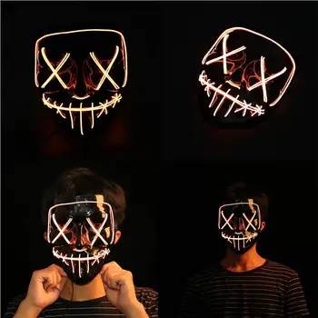 Cosplay Masku Halloween LED indikators iedegas, Puse Masku Festivāls Cosplay Kostīmu Smieklīgi Masku Masque Piederumi Halloween Masku