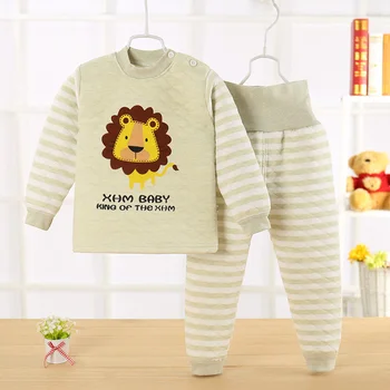 HEYFRIEND Lauva Ziemā Bērniem, Meiteņu, Zēnu Silts Kids Sleepwear Kokvilnas Pidžamas Komplekts Baby Bieza Apģērba Komplekti 1-4T