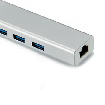 USB 3.1 USB-C Tips d 10/100Mbps Gigabit Ethernet Rj45 Lan Adapteris ar 3 USB 3.0 Tīkla Karte MacBook