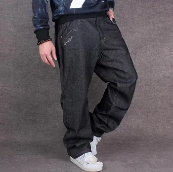 Modes Jūra Džinsi Vīriešu Zaudēt Atpūtas Lielo Izmēru 42 44 Hip Hop Cilvēka Džinsi Plus Izmēru Kovboju Džinsa Bikses vīriešu apģērbi 2017 Jaunas