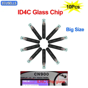 10Pcs/Daudz Automašīnu Čipu Atslēgu Sākotnējā ID4C Stikla Tukšu Virgin Transponderu Mikroshēmu ID4C Stikla Čipu TP02 Transponderu Mikroshēmu Lielo Izmēru