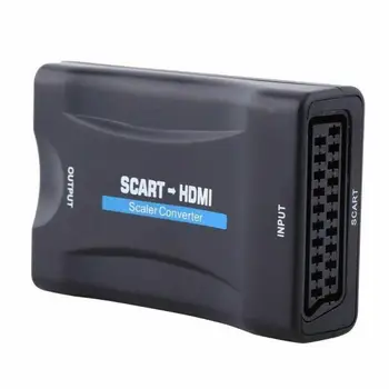 1080P SCART Uz HDMI Video Audio Upscale Converter MHL Adapteri HD TV DVD SkyBox STB ES/ASV Plug