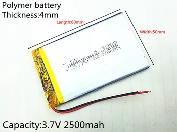 3.7 V 2500mAh 405080 Litija Polimēru Li-Po li ion Baterijas šūnas Mp3 MP4 MP5 GPS PSP, mobilo, bluetooth
