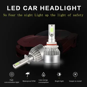Volodina H4 LED Spuldzes H7, H8, H11 H1, HB4 9005 HB3 Auto Auto Lukturu Spuldzes 72W 8000LM Auto Piederumi 6000K led miglas lukturi priekšējo Lukturu