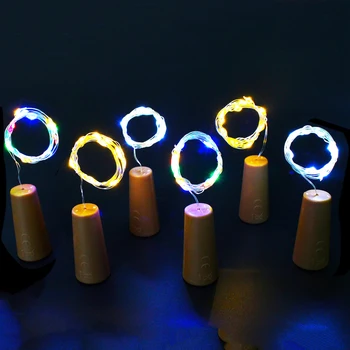 6Pcs 1M 2M LED String DIY Pasaku Gaismas, lai Stikla Pudele 