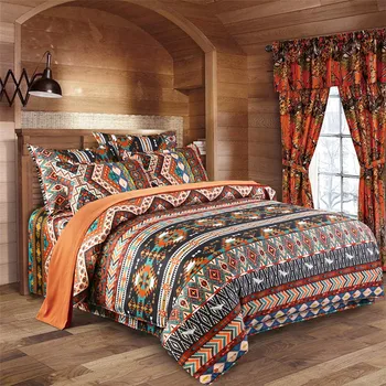 Bohemian mossaic etniskā vintage gultas veļas komplekts karalis, karaliene pilnu dvīņu izmēra sega/doona vāciņu komplekts
