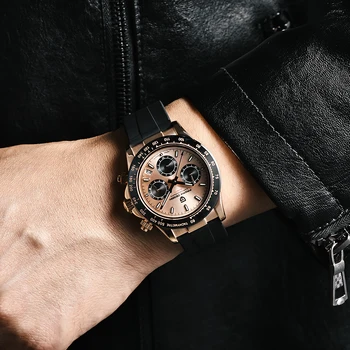 PAGANI Dizaina Vīriešu Kvarca rokas Pulksteņi Luksusa Zīmolu Nerūsējošā Tērauda 100M Ūdensizturīgs Vīriešu rokas pulksteņi Uzņēmumu Sporta Chronograph