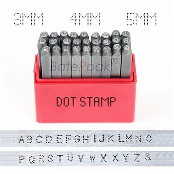 3/4/5mm A-Z Dotted tērauda zīmogs,BateRpak automašīnas šasijas Tērauda vārdu perforators zīmogs/matricas darīt zīmogs vēstules,27pcs/kaste