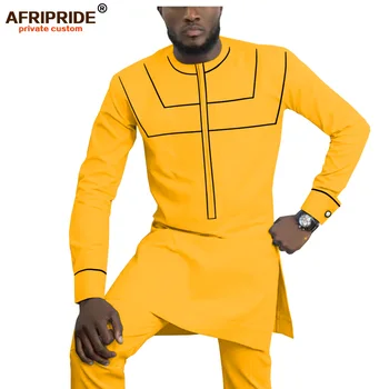 2019 Āfrikas Apģērbi Vīriešiem Dashiki Vīriešu Apģērbs Krekli+ Ankara Bikses Kopa Tracksuit Vīriešiem Cilšu Attire AFRIPRIDE A1916055