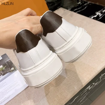 Top zīmola dizainere classic reljefs modes mazas baltas kurpes dāmas gadījuma čības Īstas Ādas sieviešu čības Mežģīnes-Up