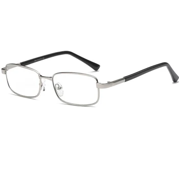Vīriešu Lasīšanas Brilles Stikla Lēcu Presbyopic Brilles Photochromic Skaidrs, Palielināmais Laukumā Sudraba Metāla Rāmis, Augstas Kvalitātes