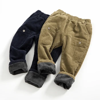 Baby Boy ziemas bikses 2 4 6 8 10 gadus veco bērnu velveta bikses puika silts, biezs samts gadījuma bikses bērniem, drēbes