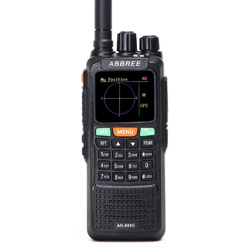 ABBREE AR-889G GPS 10Watts Walkie Talkie SOS 999CH Nakts Apgaismojums Duplex Repeater Dual Band Dual Saņem pārgājienu CB Ham Radio