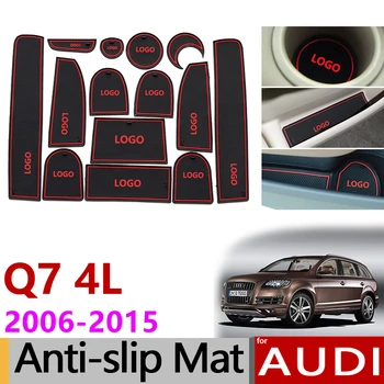 Anti-Slip Gumiju Vārtiem Slots Kausa Paklājs Audi Q7 4L 2006. -. GADAM S līnijas LOGO Piederumi 2007 2008 2009 2010 2011 2012 2013 1