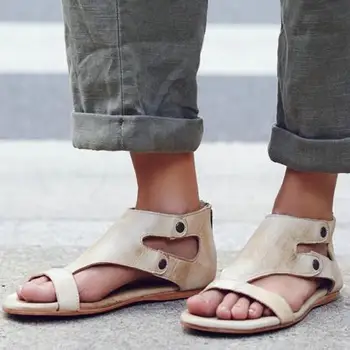 Piliens kuģa Vasaras Modes Sieviešu Sandales Dzīvokļi Korķa Gladiator Beach Kniežu Kurpes Sandales Zapatos Mujer Sandalias Plus Lieluma 42