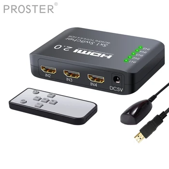 PROSTER converter Infrasarkano staru uztvērējs, HDMI 2.0 Slēdzis 1080p 5 Ports, HDMI Komutatoru Hub ar Tālvadības 3D 4K HDMI Komutatoru, lai HDTV PS3