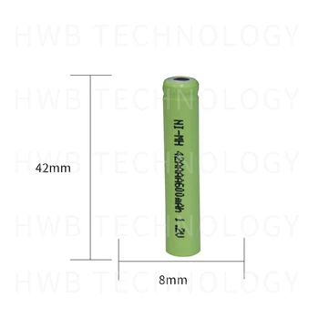 2gab aaaa akumulatora baterias 1,2 v nimh 600mah Ni-MH aaaa baterijas Bluetooth Austiņu akumulatora elektronisko pildspalvu smartpen