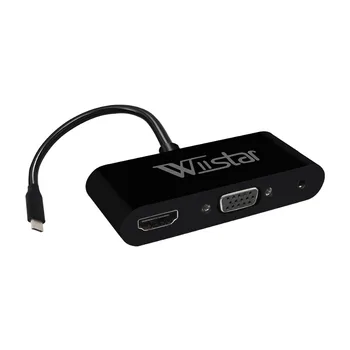 Wiistar USB C HDMI VGA Adapteris C Tipa HDMI USB3 VGA.0 Audio Converter 4Kx2K Klēpjdatoru Macbook