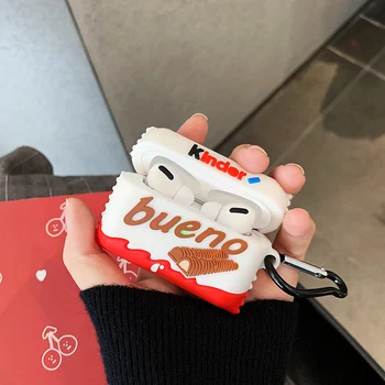 3D mīksta Silikona Jaunā kinder šokolādes Bezvadu Bluetooth Austiņas Gadījumā AirPods pro Gudrs pārsteidzoši bueno Lodziņā Austiņas vāciņu