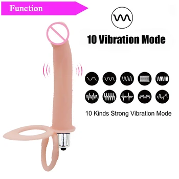 Iesācējs Divkāršas Iespiešanās Vibrators, Dildo G Spot Klitora Stimulators Anālais Plug Butt Plug Pieaugušo Seksa Spēles Rotaļlietas Sieviete Pāri