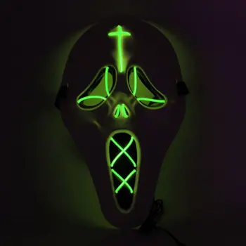 1PC Halloween Maskas LED Light Up Maska Firefly Kliedz Biedējošu Pilnu Sejas Vāks pieaugušo Masku Festivāls Cosplay Puse