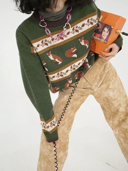 Vintage Džemperis Sieviešu Rudens un Ziemas Jauno Sabiezējumu Ārējā Valkāt Džemperi, Džemperis Top rudenī 2020. gadam sieviešu apģērbi ziemas apģērbi