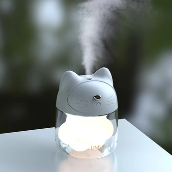 Gudrs Kaķis-Ķepu Mini Gaisa gaisa mitrinātāju, USB Ultraskaņas Aromāta Izkliedētājs Aromterapijas Mitrinātāji ar LED Lampas, Ventilators sadzīves Tehnika