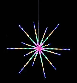 LED String Gaismas Karājas Starburst Lampu DIY Uguņošanas Gaismas Plūsma Ziemassvētku Vainags Svētku Dekori Tālvadības Gaismas Mirgošana