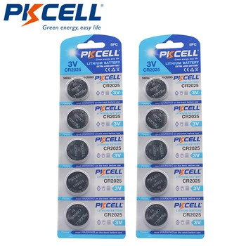 10Pcs/2Card PKCELL 3 v Baterijas CR 2025 Litija Akumulators DL2025 BR2025 KL2025 L2025 Pogu Monēta Šūnu Baterijas auto tālvadības atslēga
