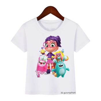 Smieklīgi bērniem drēbes zēni meitenes laimīgs Abby un dzīvnieku iespiests t krekls meitenēm kawaii bērnu drēbītes, balts īstermiņa piedurknēm t-krekls