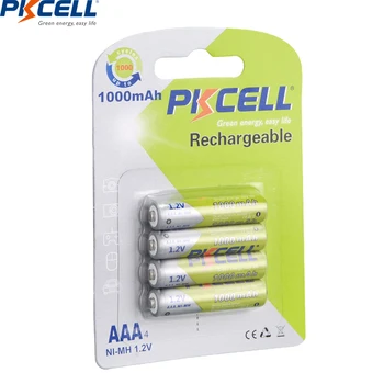PKCELL AAA 1000mah 1.2 v NI-MH AAA Uzlādējamās Akumulatoru Baterijas ar aaa AAA AA akumulatoru lādētāja NIMH /NICD akumulatorus