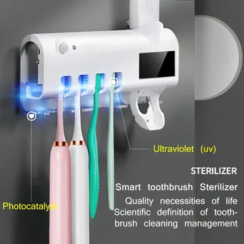 Antibacteria UV Gaismas Ultravioleto zobu Suka Automātiskā Zobu pastai, kas Dozatoru Sterilizer Sienas Uzstādīts zobu Suku Turētājs Accessorie