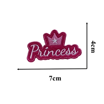 Jaunas Ielidošanas Mazo Hot PINK Princess Crown Izšūti Plāksteri, lai Drēbes Dzelzs Vēstules Žetons Gabals 10