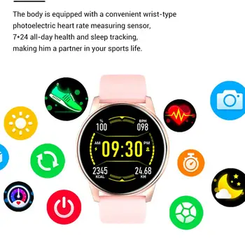 LIGE Jaunas dāmas Sporta Smart Skatīties Vīriešu Un Sieviešu Fitnesa tracker Sirds RateBlood Spiediena Funkciju Smartwatch iPhone Android