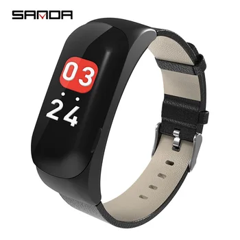 Sanda C15 Smart Aproce Bluetooth Austiņu, Zvanu Smart Skatīties Fitnesa Tracker Sporta Aproce Asinsspiediens Skatīties