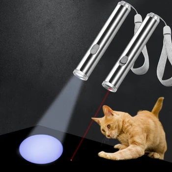 2 in 1 Smieklīgi Kaķi Lāzera Rotaļlieta Funny Kaķis Chaser Rotaļlietas LED Rādītāju Interaktīvās Pet Kitten Mācības Gaisma Pildspalvu Kaķis Chase Mācību Rotaļlietas